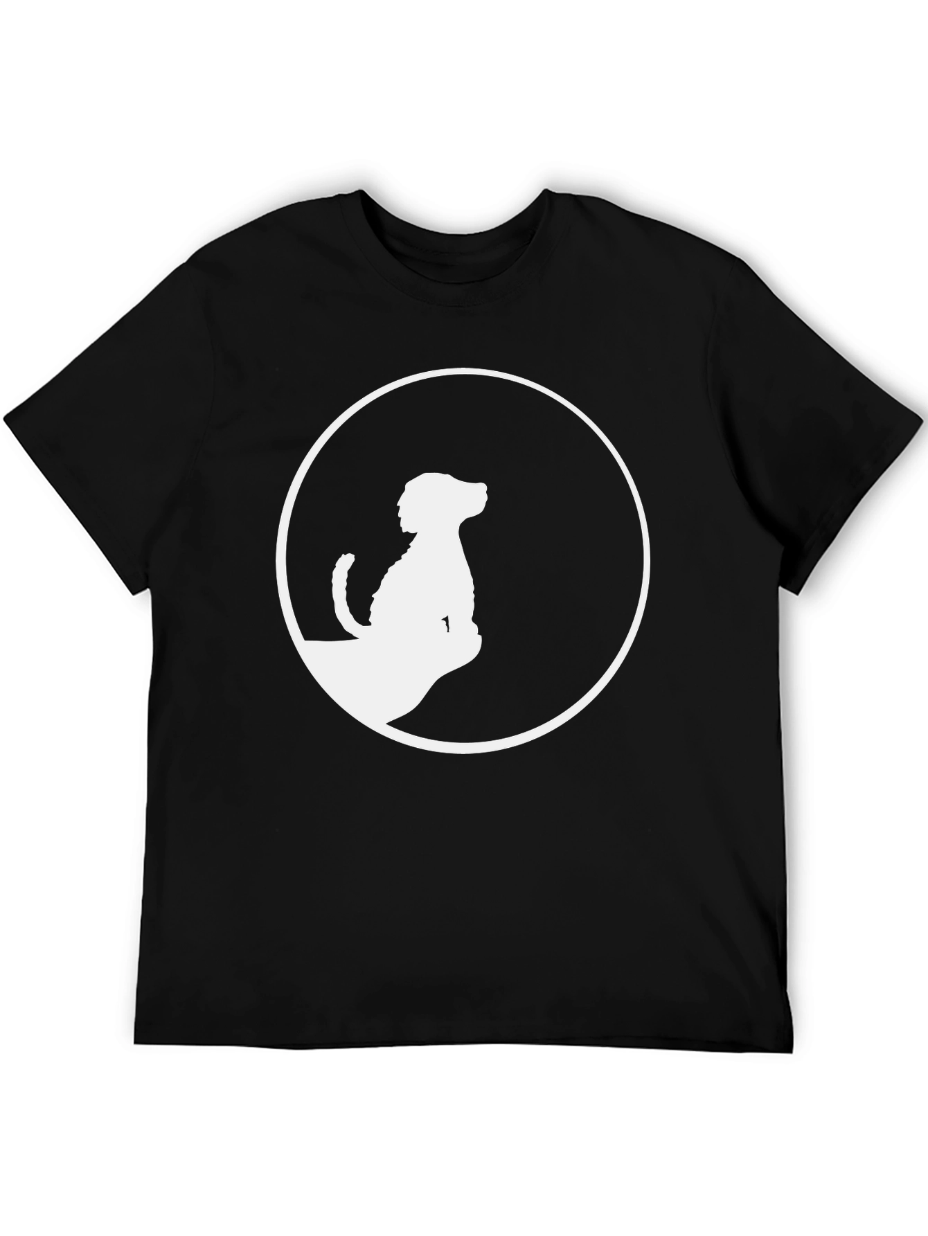 Dog Silhouette Graphic Tee - Stylish Black T-Shirt
