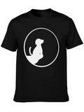 Dog Silhouette Graphic Tee - Stylish Black T-Shirt