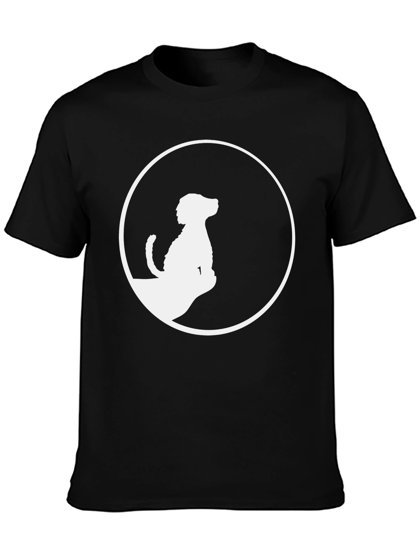 Dog Silhouette Graphic Tee - Stylish Black T-Shirt