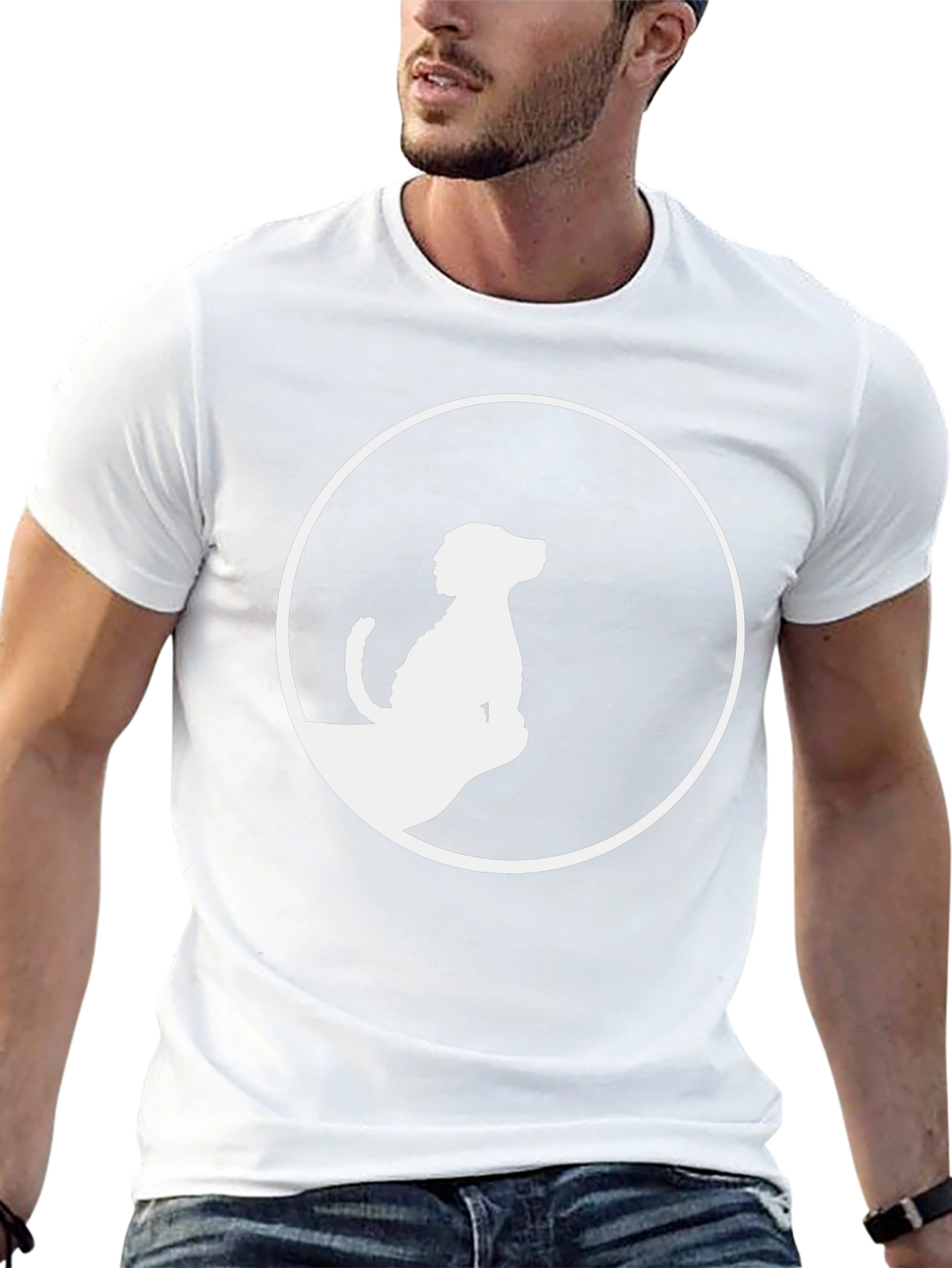 Dog Silhouette Graphic Tee - Stylish Black T-Shirt