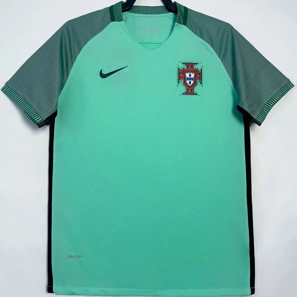 2016 Portugal Away Retro Soccer Jersey Front