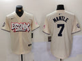 Men's New York Yankees Mickey Mantle #7 Cream Limited Player Jerseys