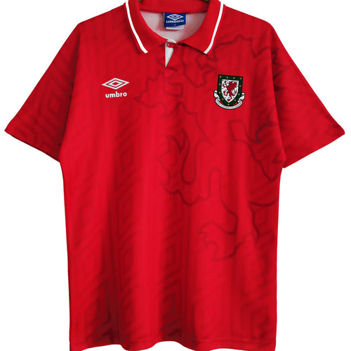 1992/94 Wales Home Red Retro Soccer Jersey Item NO.: 1401784 Front