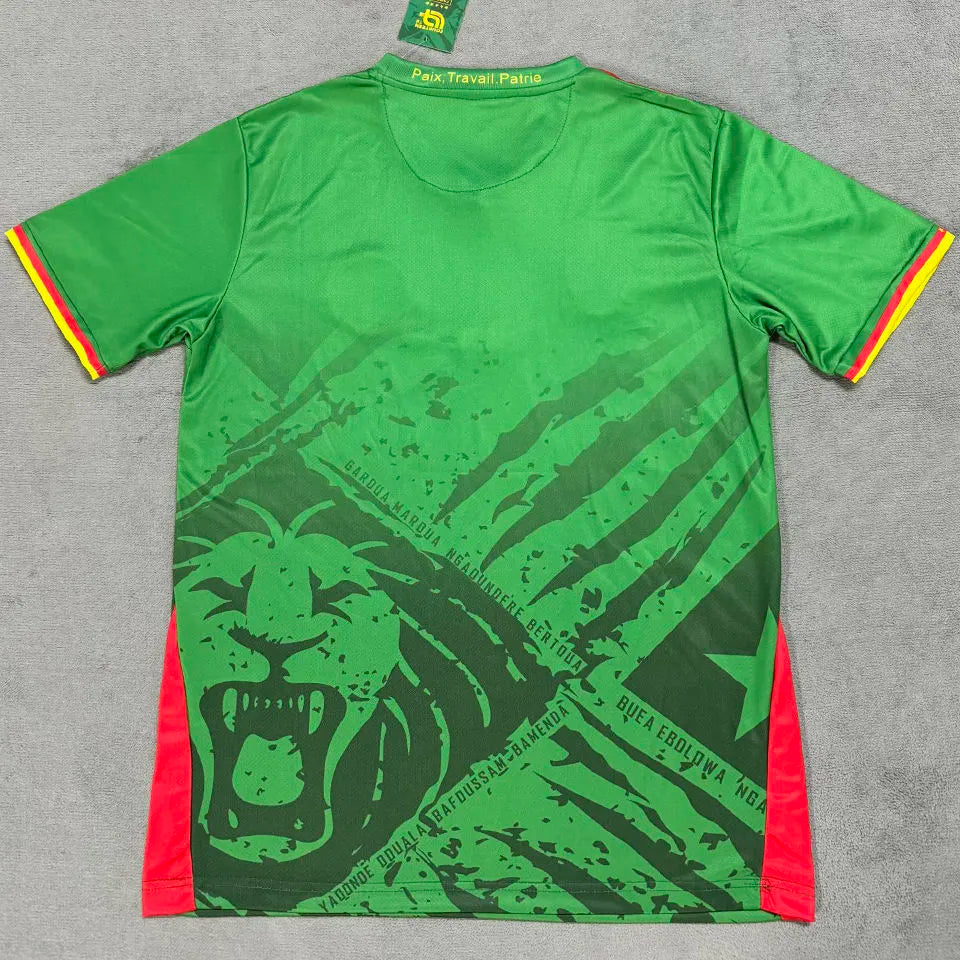 2025/26 Cameroon Home Green Fans Soccer Jersey Back