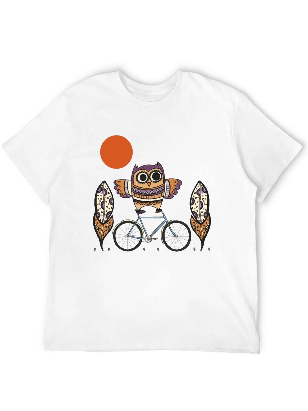 Owl on Bike Graphic Tee - Quirky Unisex T-Shirt
