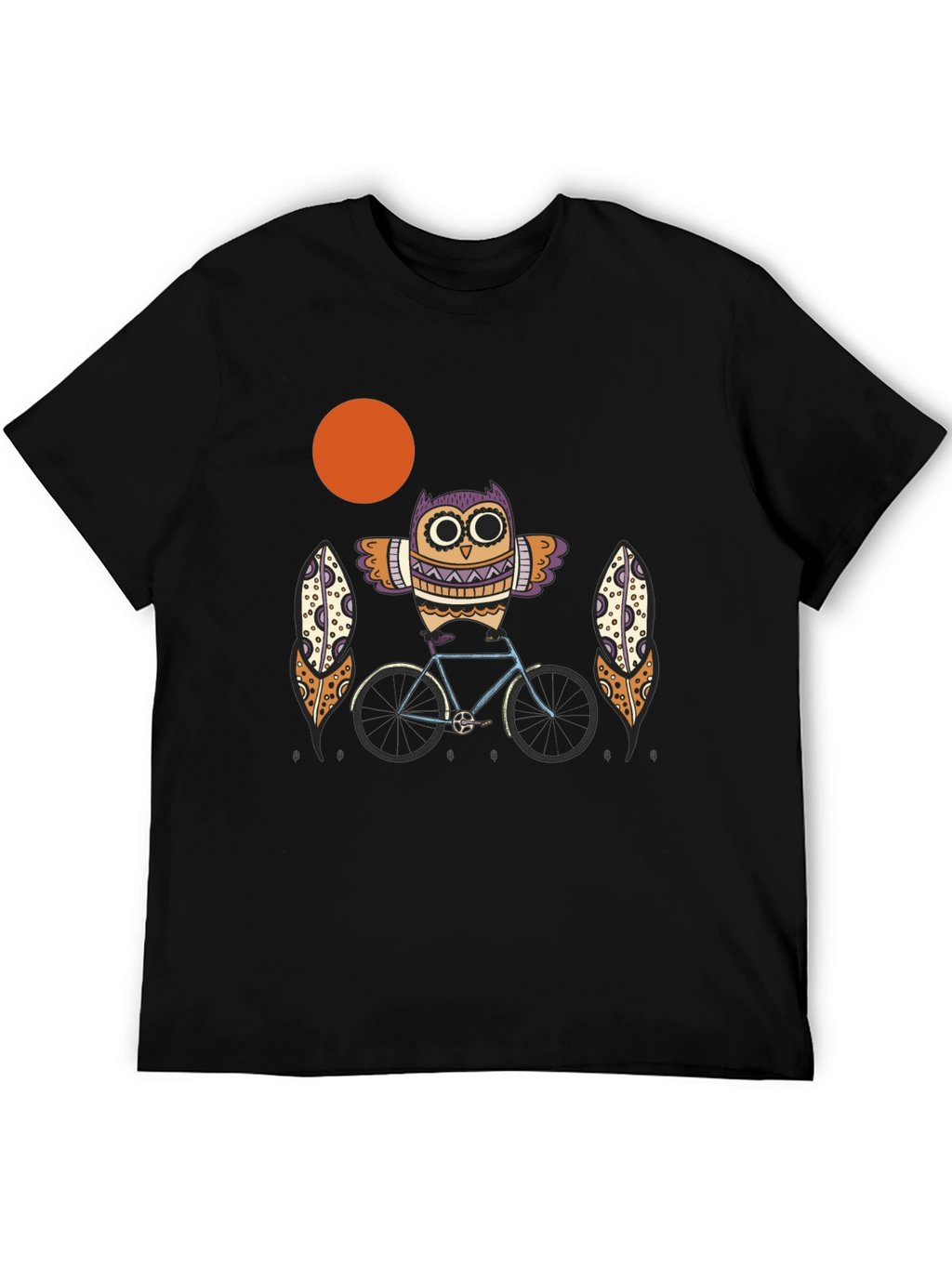 Owl on Bike Graphic Tee - Quirky Unisex T-Shirt