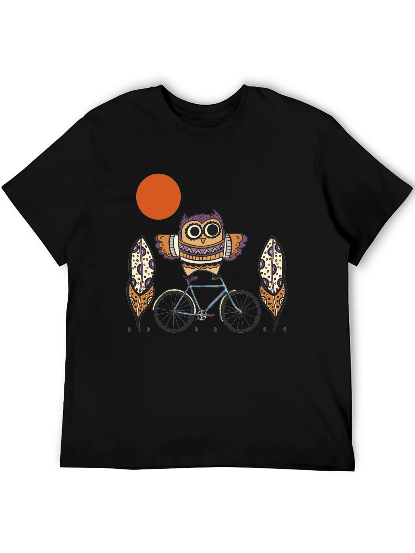 Owl on Bike Graphic Tee - Quirky Unisex T-Shirt