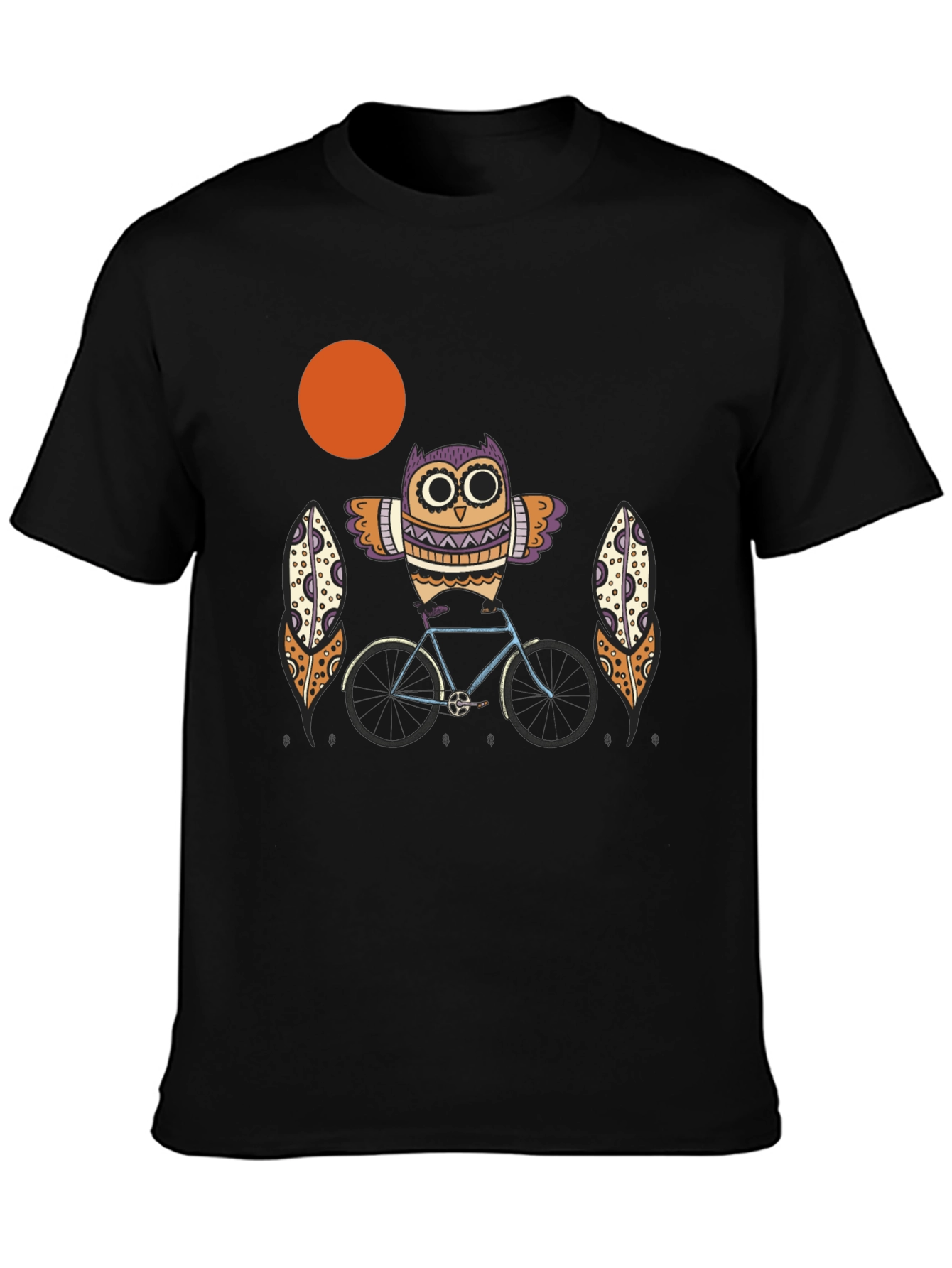 Owl on Bike Graphic Tee - Quirky Unisex T-Shirt