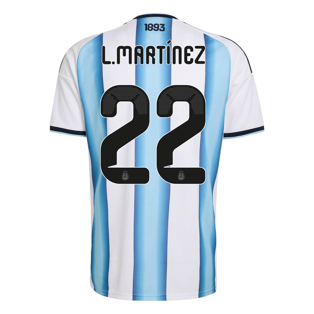 L.MARTÍNEZ #22 Argentina Home Soccer Jersey World Cup 2026 Blue&White Image 3
