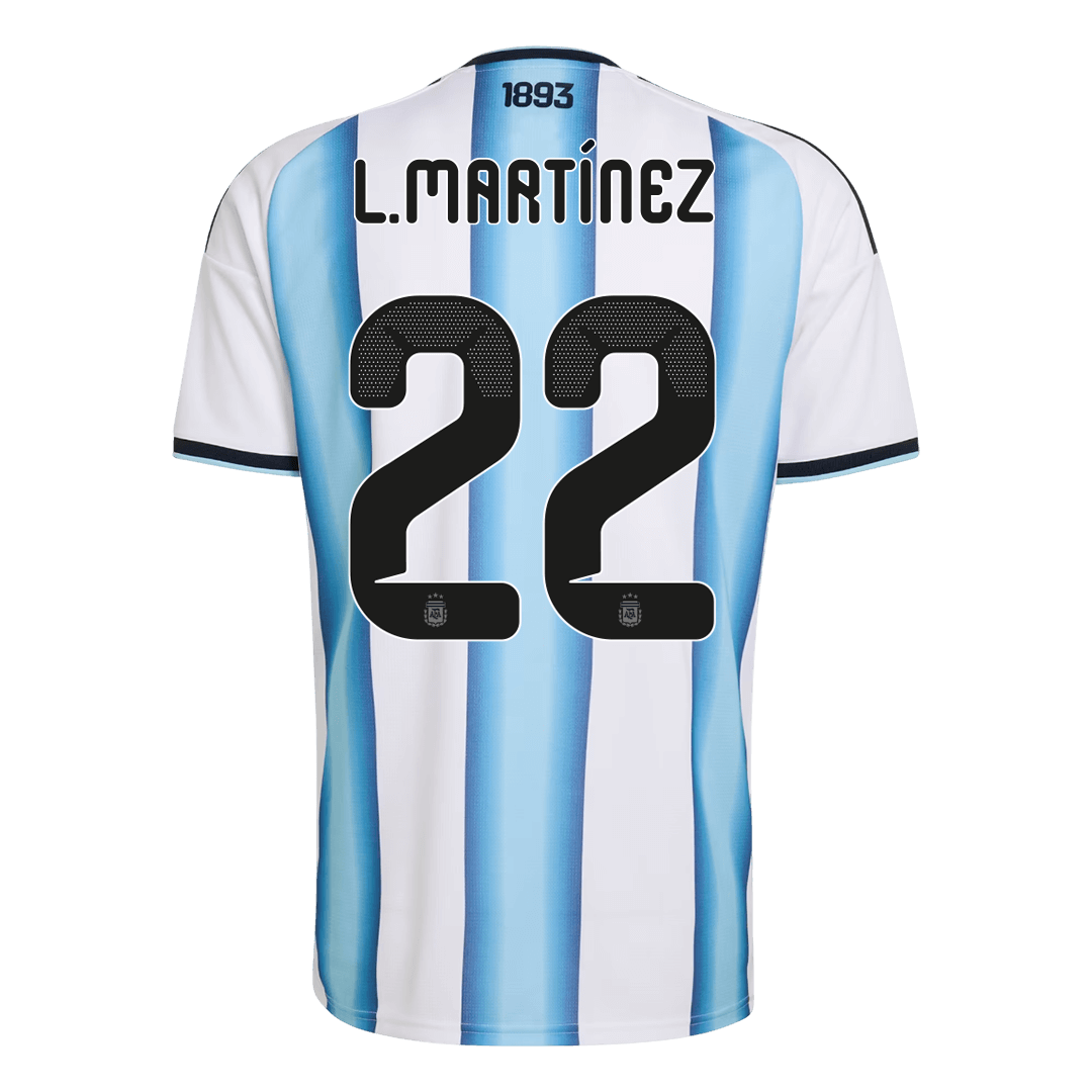 L.MARTÍNEZ #22 Argentina Home Soccer Jersey World Cup 2026 Blue&White Image 3