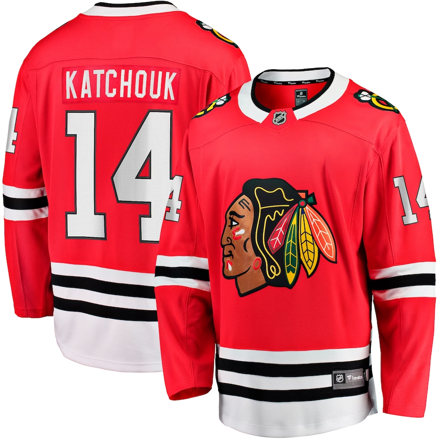 Men's Chicago Blackhawks Boris Katchouk #14 Red Home Breakaway Jerseys