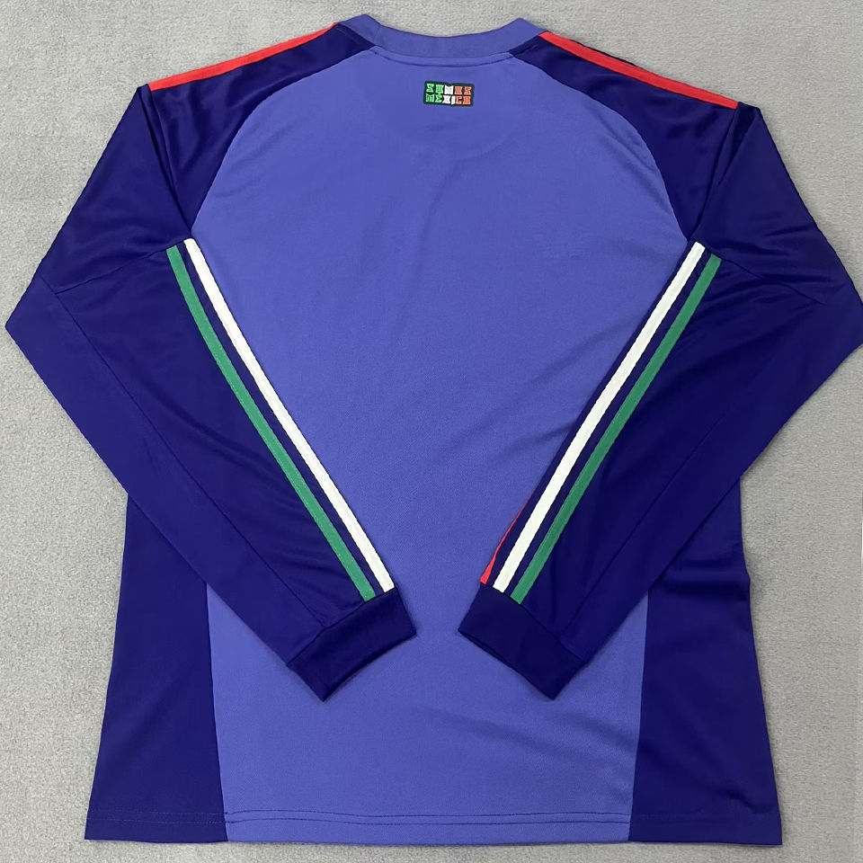 2026/27 Mexico Goalkeeper Blue Fans Long Sleeve Soccer Jersey Item NO.: 2152457 Back