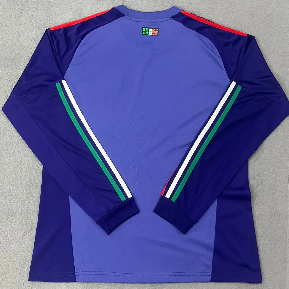 2026/27 Mexico Goalkeeper Blue Fans Long Sleeve Soccer Jersey Back