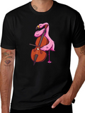 Flamingo Cello Musician Graphic T-Shirt