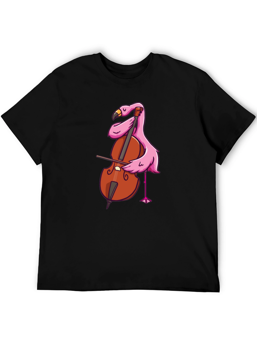 Flamingo Cello Musician Graphic T-Shirt