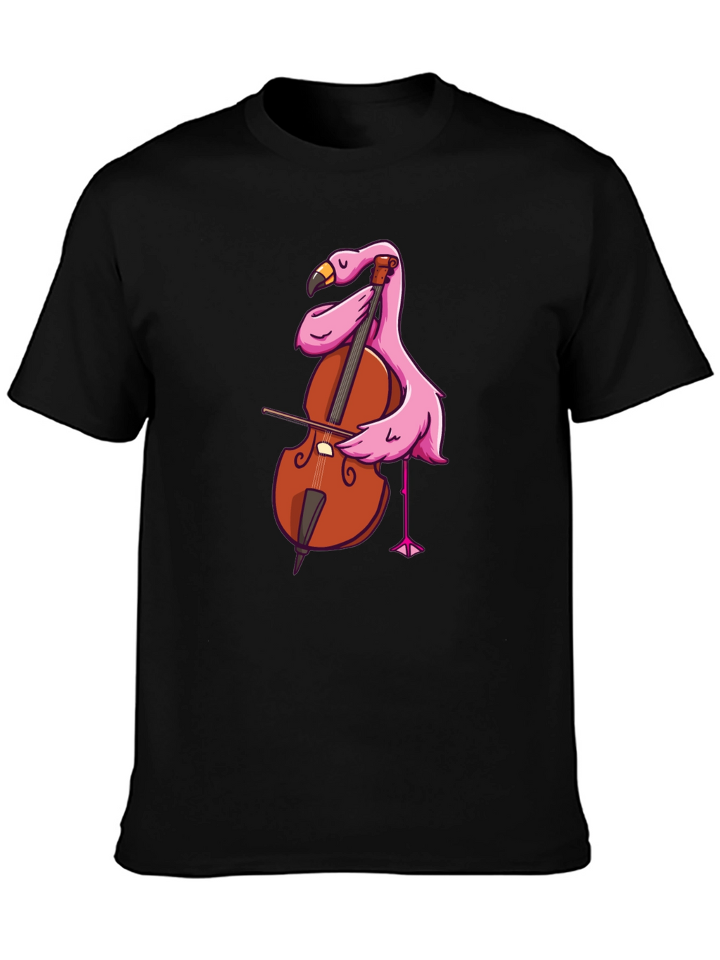 Flamingo Cello Musician Graphic T-Shirt