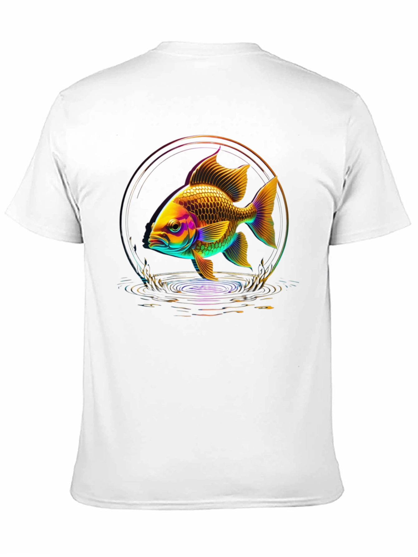 Neon Fish Graphic Black T-Shirt