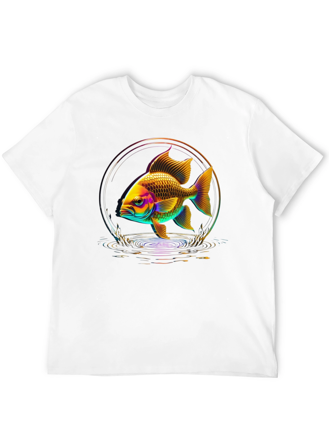 Neon Fish Graphic Black T-Shirt