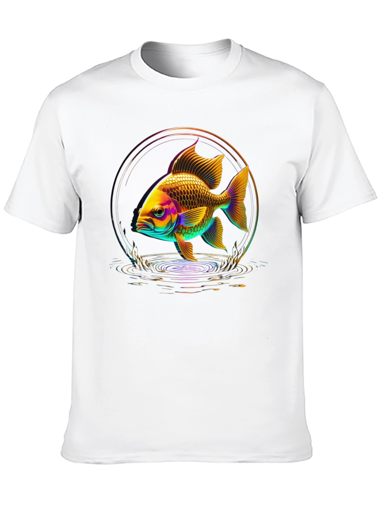 Neon Fish Graphic Black T-Shirt