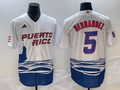 Men's 2023 World Baseball Classic #5 Enrique Hernandez Puerto Rico White Jerseys