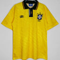 1991/93 Brazil Home Yellow Retro Soccer Jersey Front