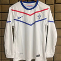 2010 Netherlands Away White Retro Long Sleeve Soccer Jersey Front