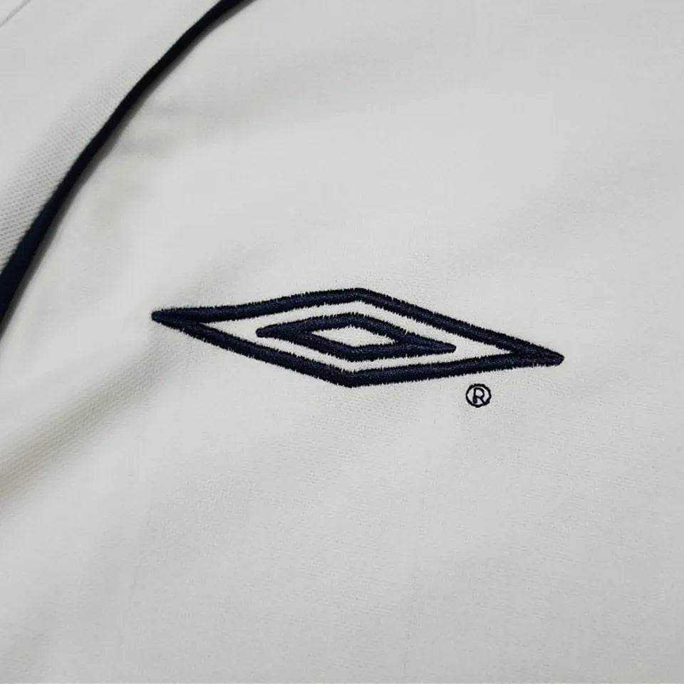 2002 England Home White Retro Soccer Jersey Detail 4