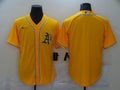 Men's Oakland Athletics Gold Alternate Replica Blank Jerseys