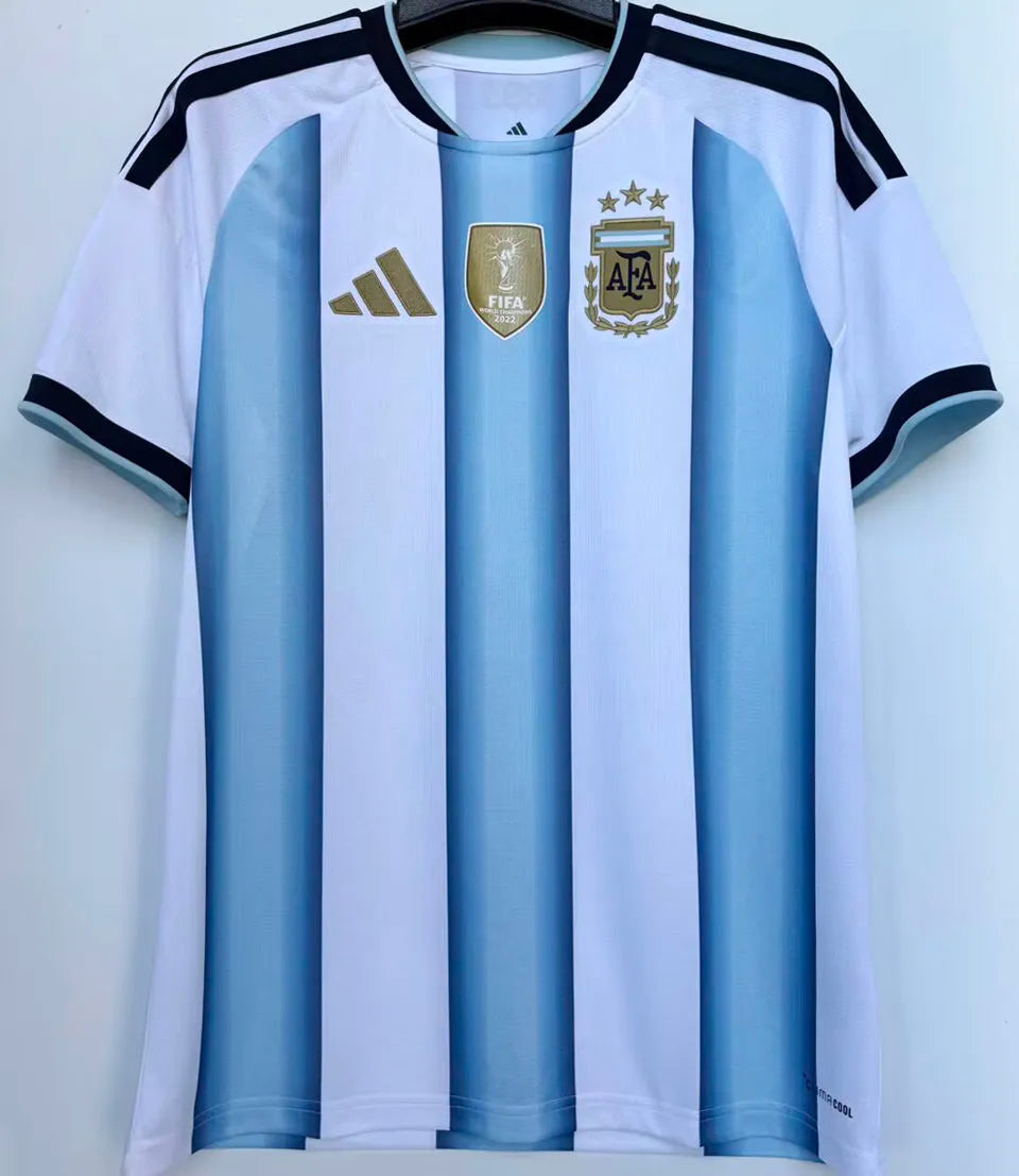 2026/27 Argentina 1:1 Quality Home Fans Soccer Jersey (Have Right Patch 有右臂章 金底白字） Back