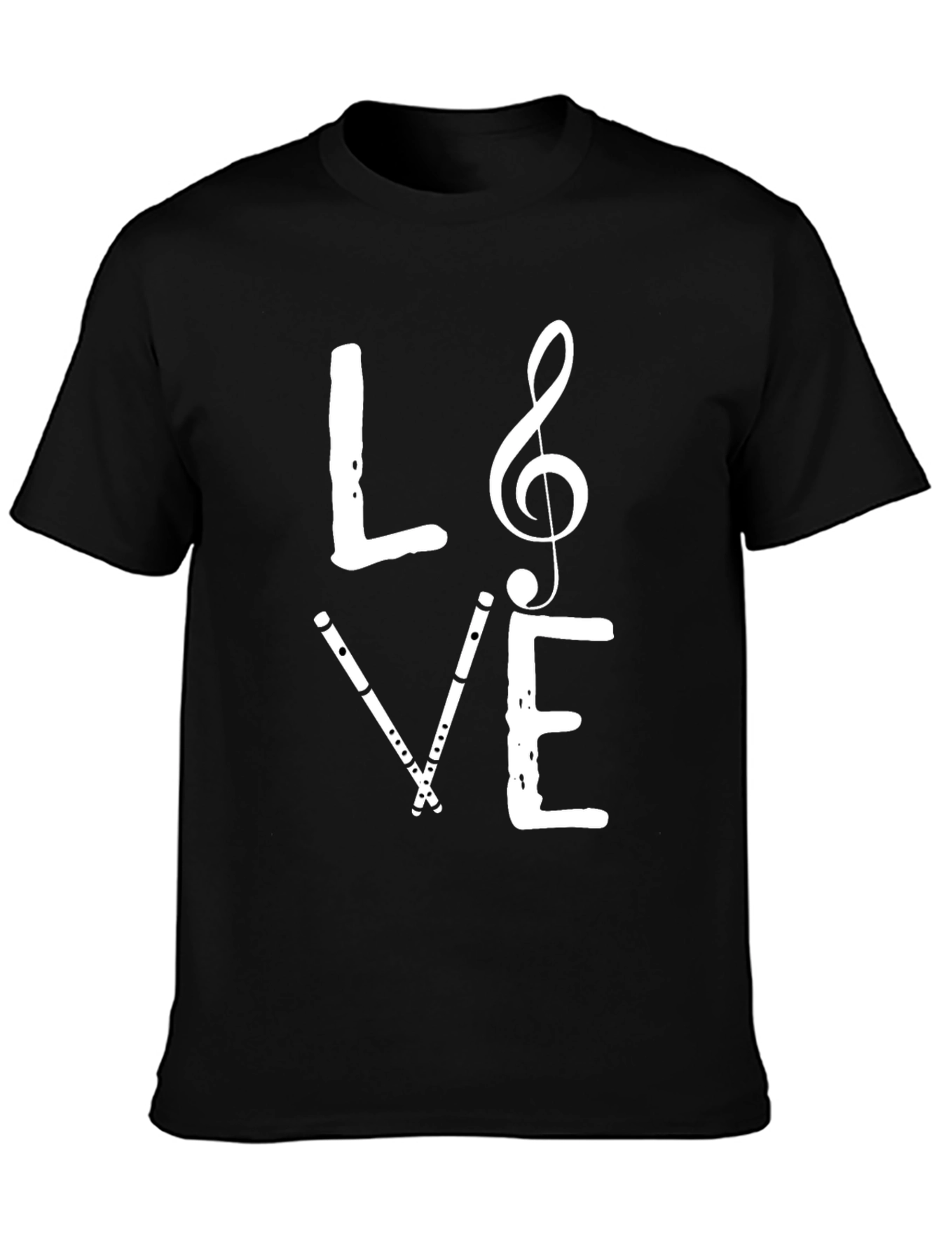 Music Love T-Shirt: Treble Clef & Flute Graphic Tee