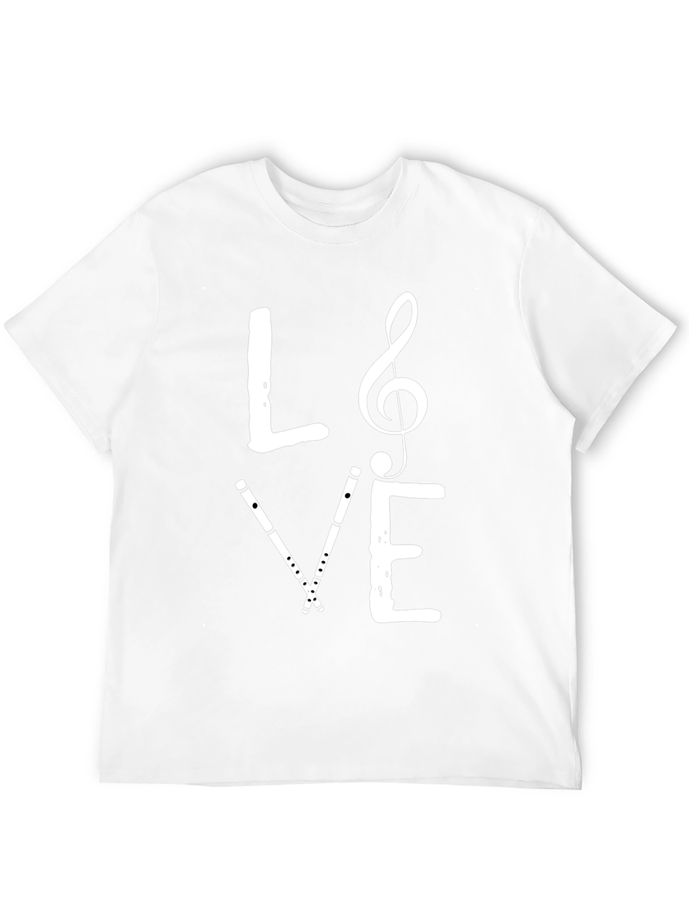 Music Love T-Shirt: Treble Clef & Flute Graphic Tee