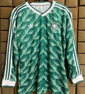 1990 Germany Away Green Retro Long Sleeve Soccer Jersey Front
