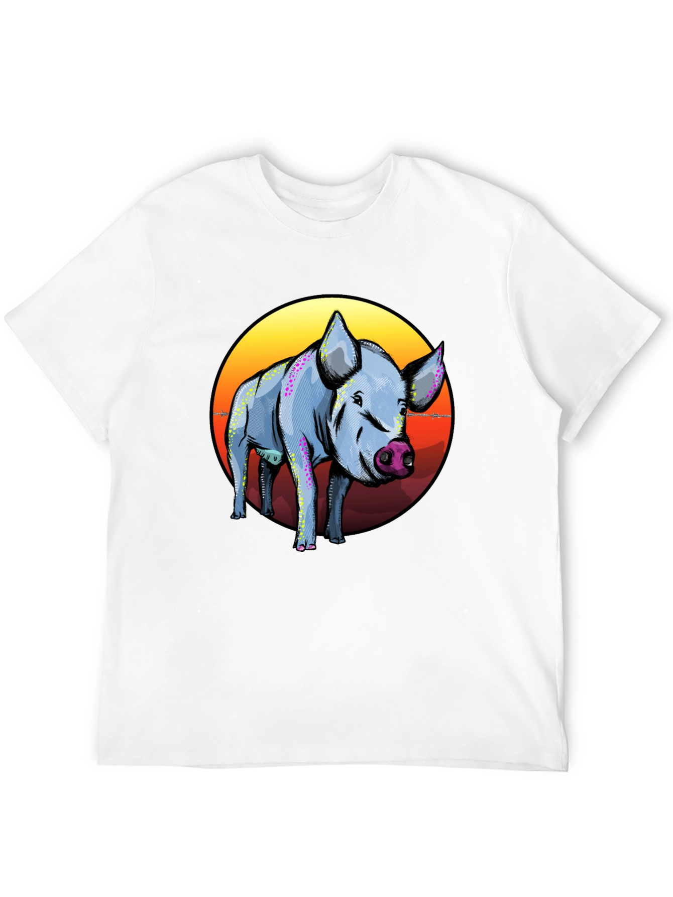 Pig Graphic Tee - Sunset Background