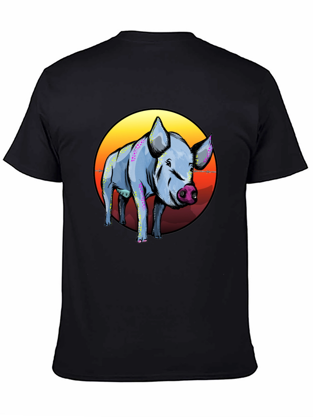 Pig Graphic Tee - Sunset Background