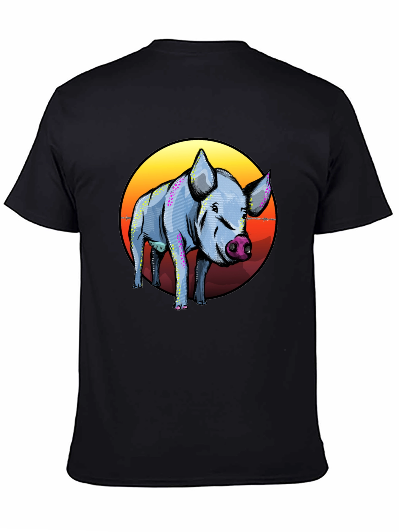 Pig Graphic Tee - Sunset Background