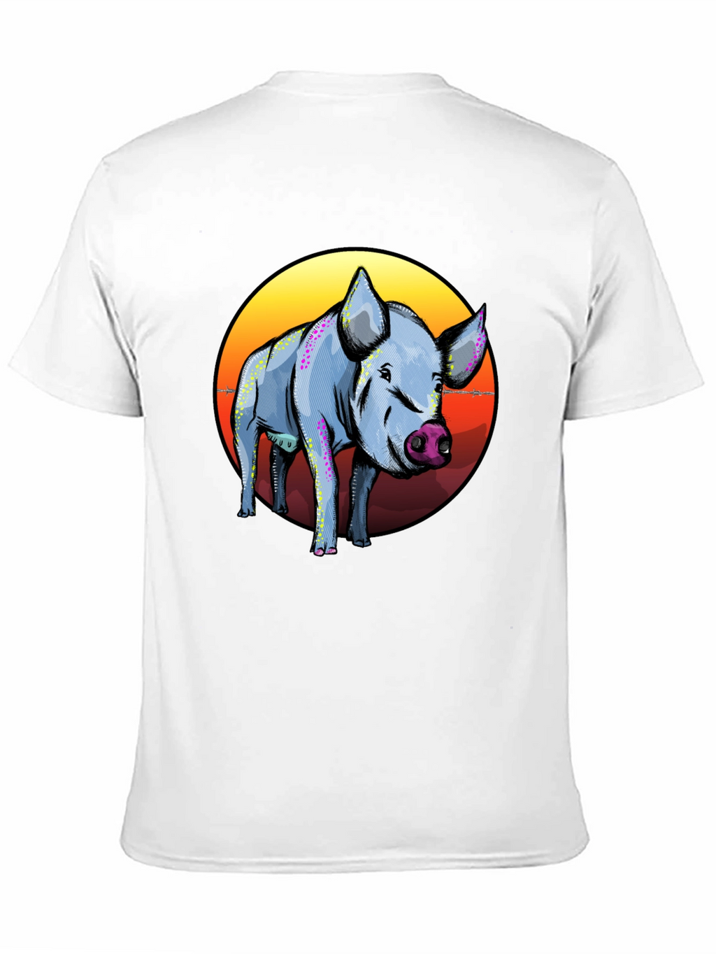 Pig Graphic Tee - Sunset Background
