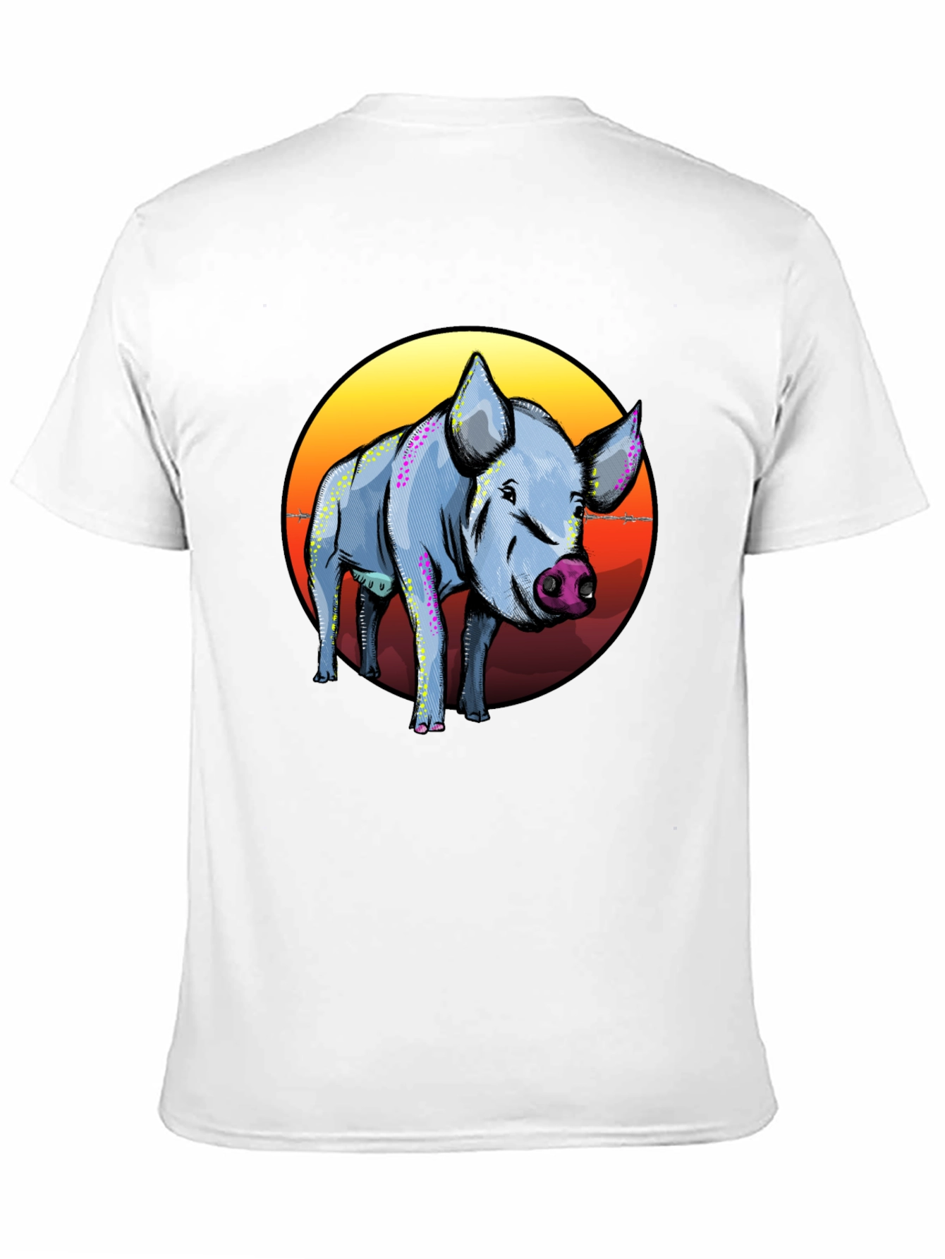 Pig Graphic Tee - Sunset Background