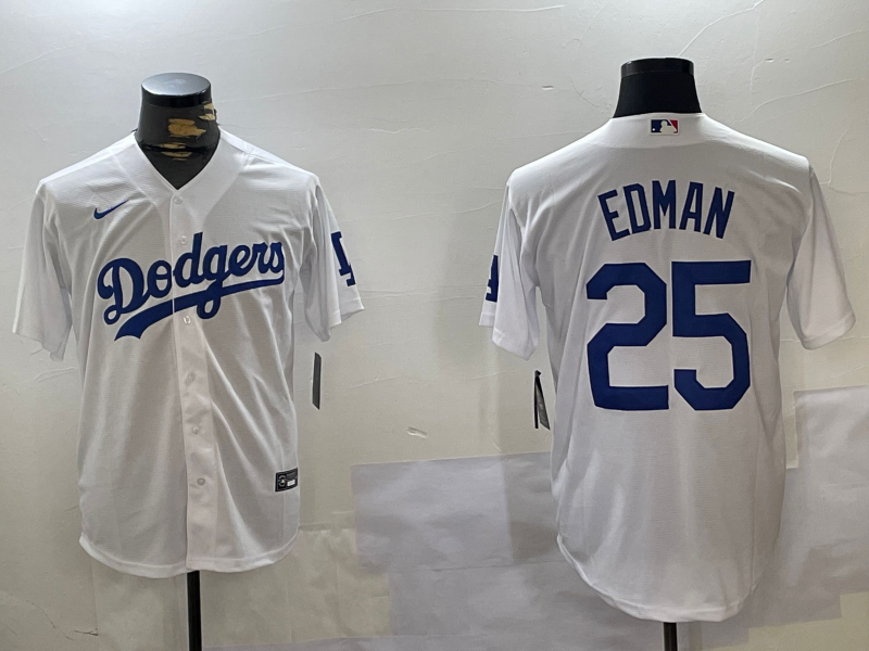 Men's Los Angeles Dodgers Tommy Edman #25 White Replica Player Jerseys