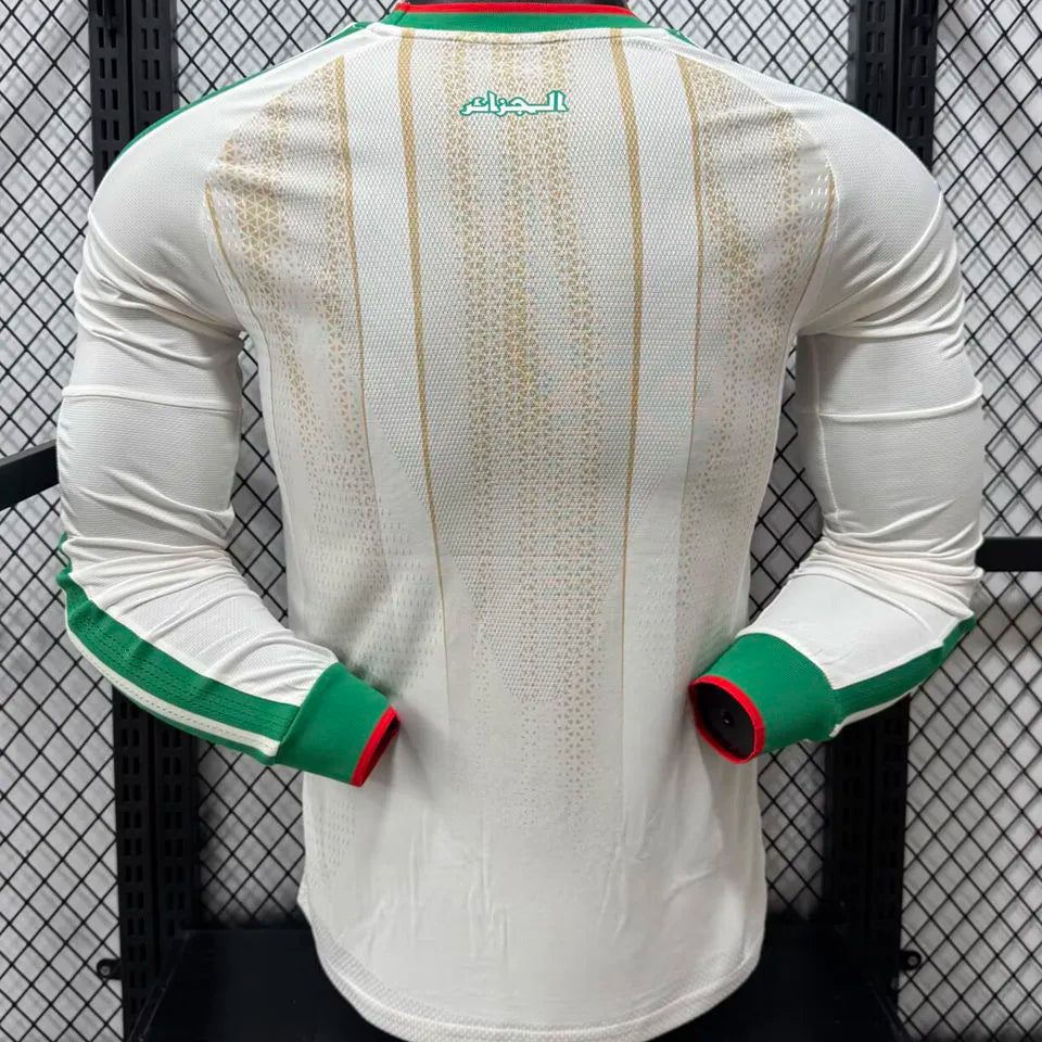 2026/27 Algeria Home White Player Version Long Sleeve Soccer Jersey Back