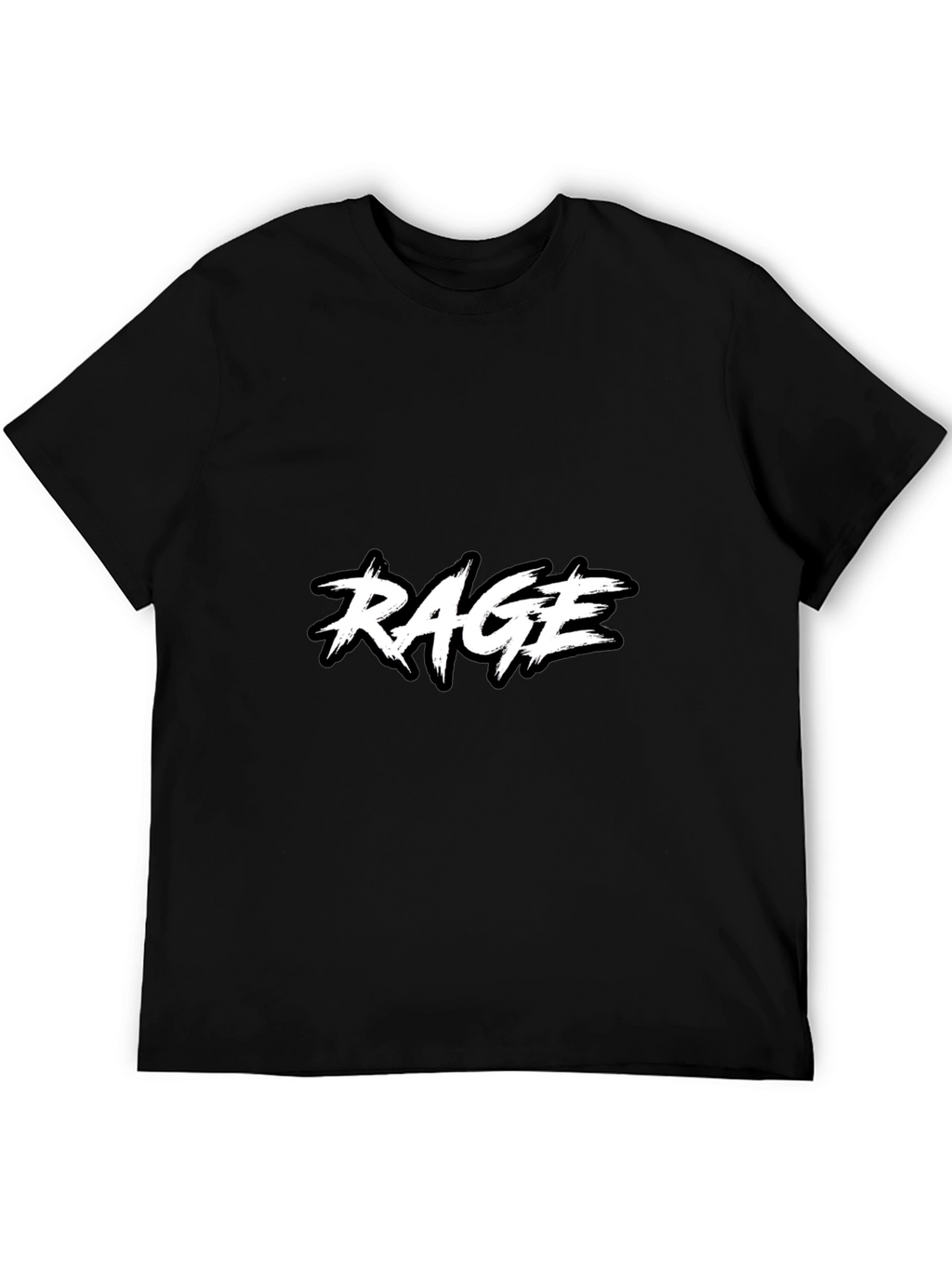 RAGE Black Graphic Tee - Modern Design T-Shirt