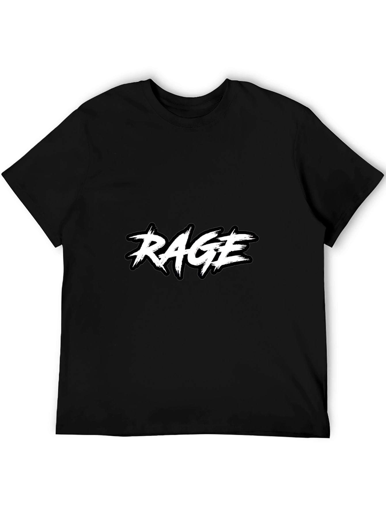 RAGE Black Graphic Tee - Modern Design T-Shirt