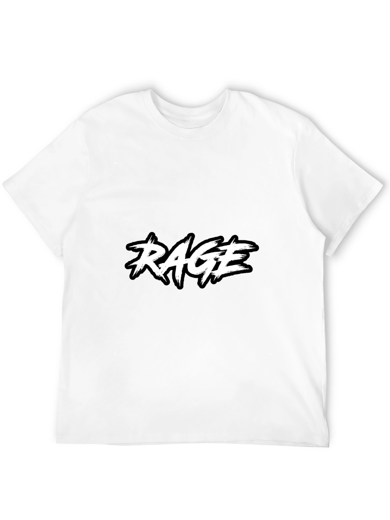 RAGE Black Graphic Tee - Modern Design T-Shirt