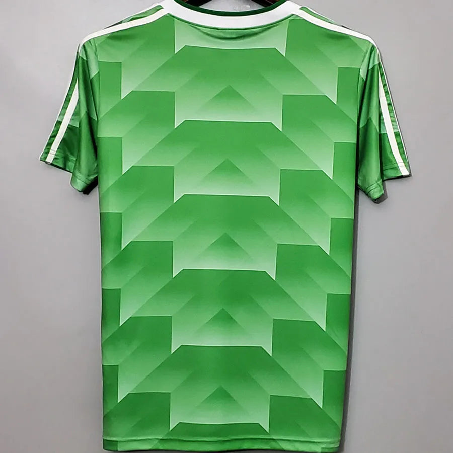 1988 Germany Away Green Retro Soccer Jersey Detail 1