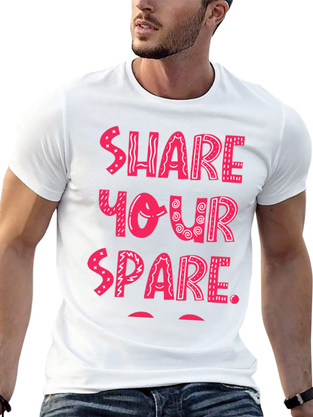 Share Your Spare Graphic Tee - Black Cotton