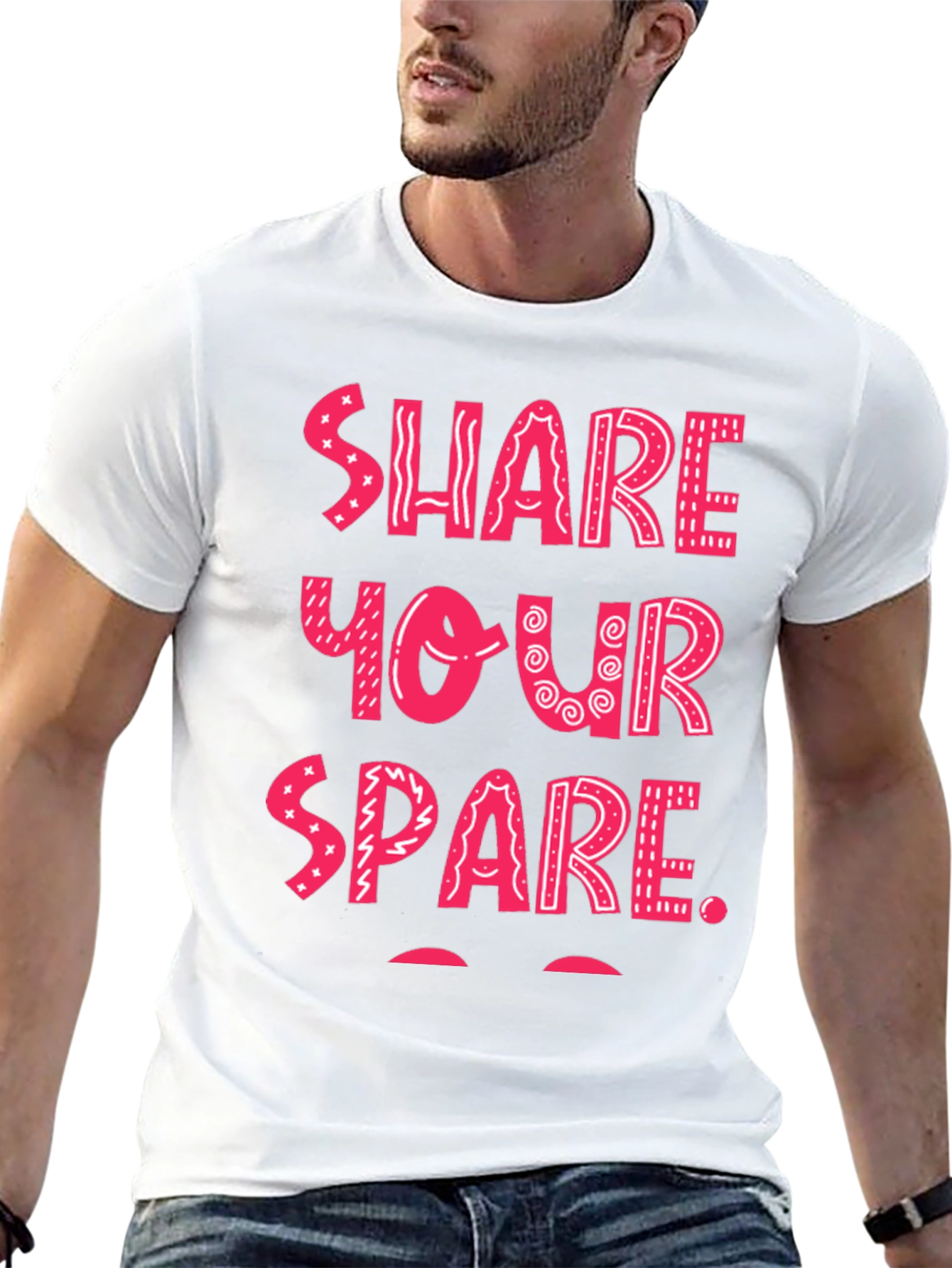 Share Your Spare Graphic Tee - Black Cotton