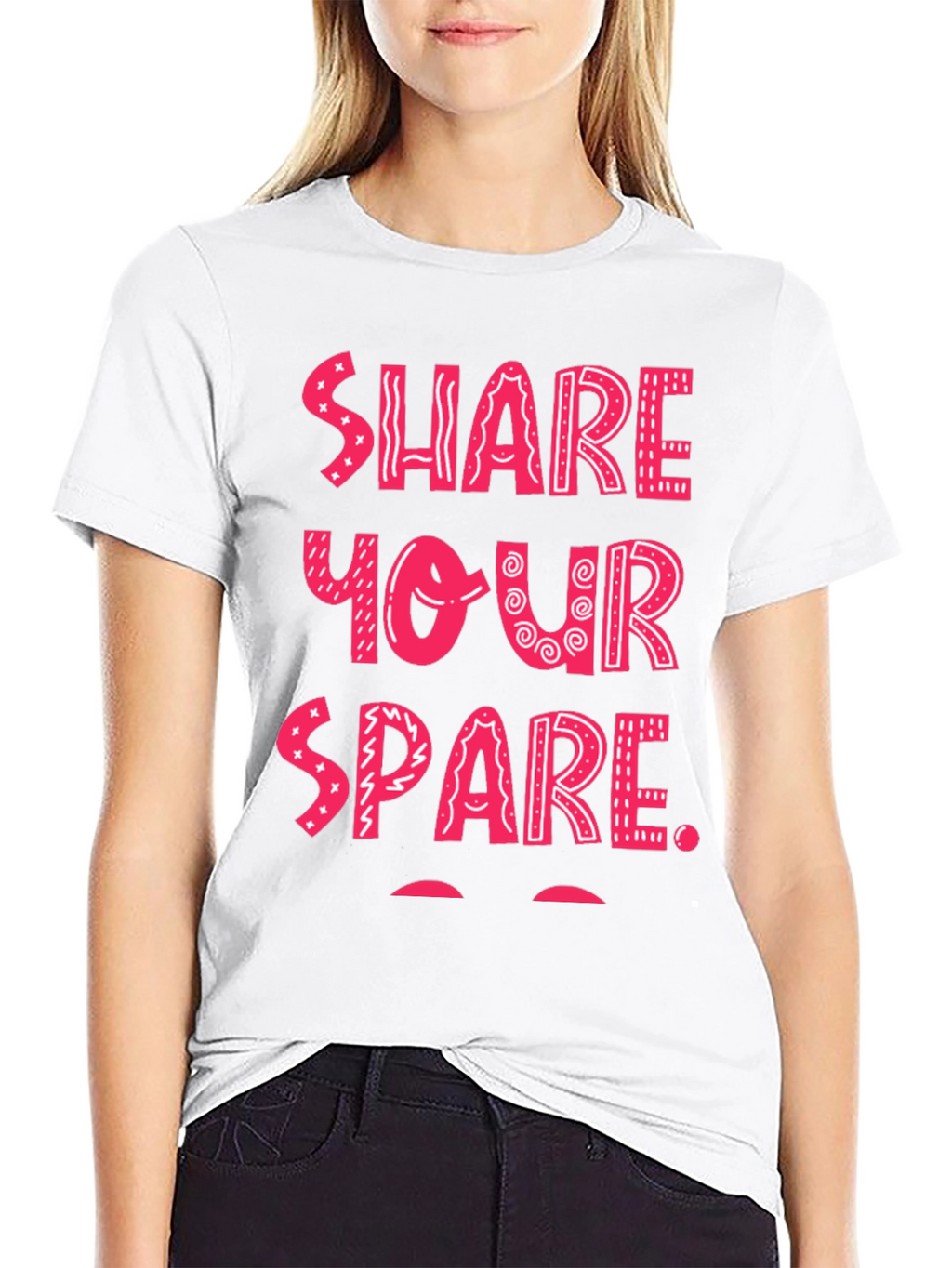 Share Your Spare Graphic Tee - Black Cotton