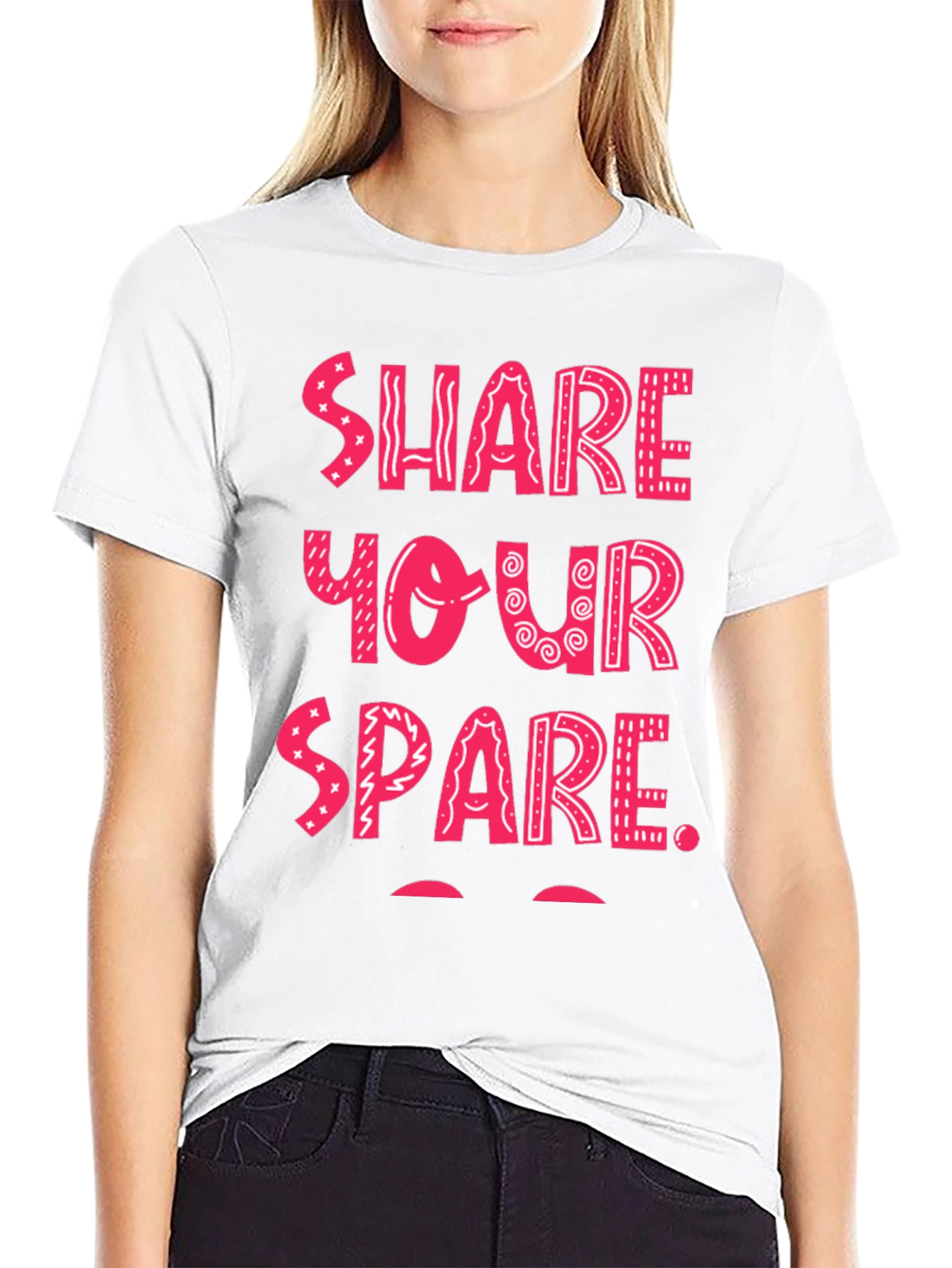 Share Your Spare Graphic Tee - Black Cotton