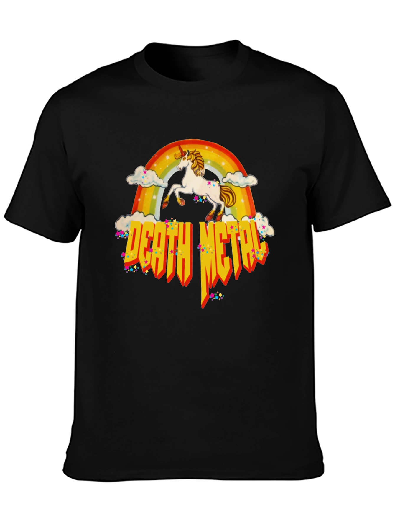 Unicorn Rainbow Death Metal Graphic T-Shirt