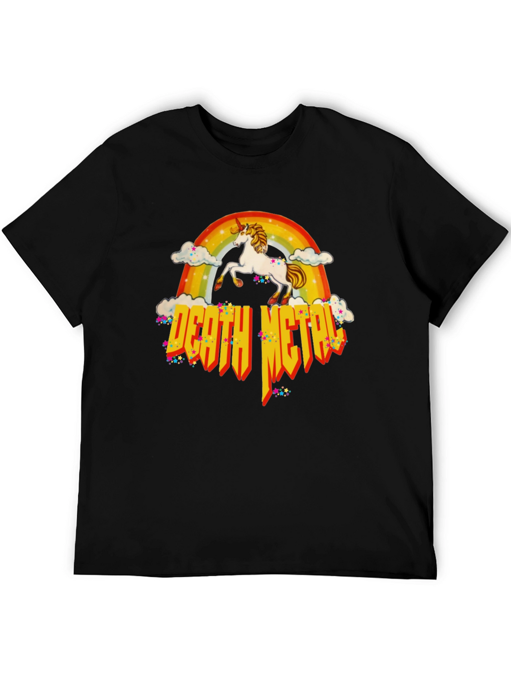 Unicorn Rainbow Death Metal Graphic T-Shirt