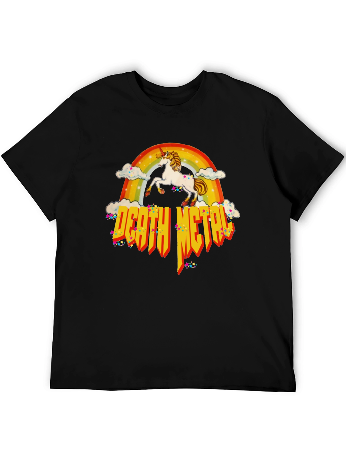 Unicorn Rainbow Death Metal Graphic T-Shirt